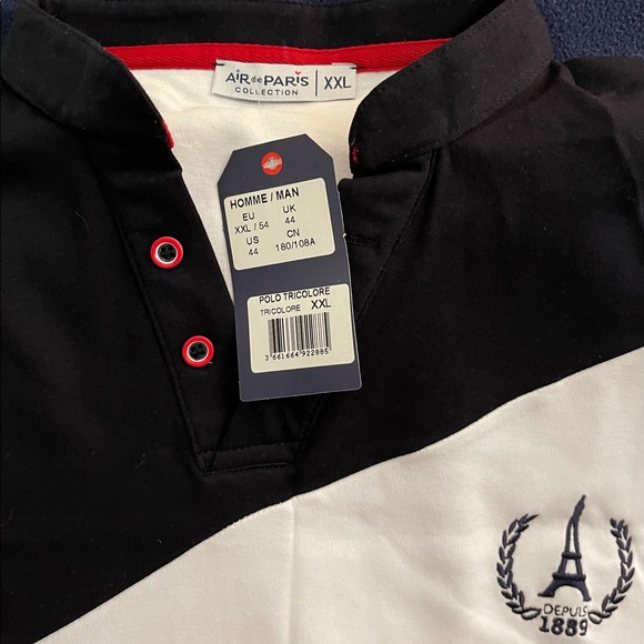 NWT! Shortsleeved color block “Paris” shirt. Size XXL but slim cut. - Picture 2 of 4